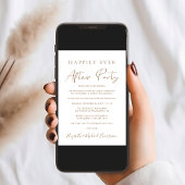 エレガント金ゴールドスクリプトフォトウェディングレセプション 招待状