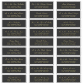 エレガント金ゴールドスクリプトブラックゲスト住所 シール