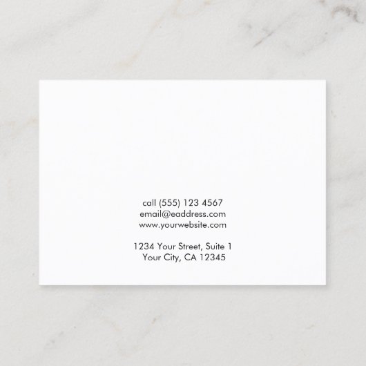 エレガント金ゴールドスクリプトヘアクリップ表示カード 名刺 (裏面)