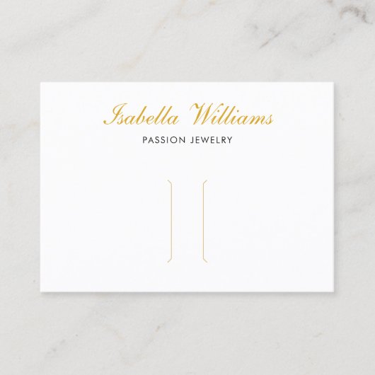 エレガント金ゴールドスクリプトヘアクリップ表示カード 名刺 (正面)