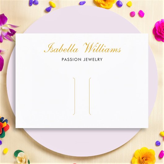 エレガント金ゴールドスクリプトヘアクリップ表示カード 名刺