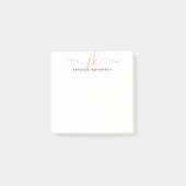 エレガント金ゴールドスクリプトモノグラムイニシャルミニマル ポストイット (正面)