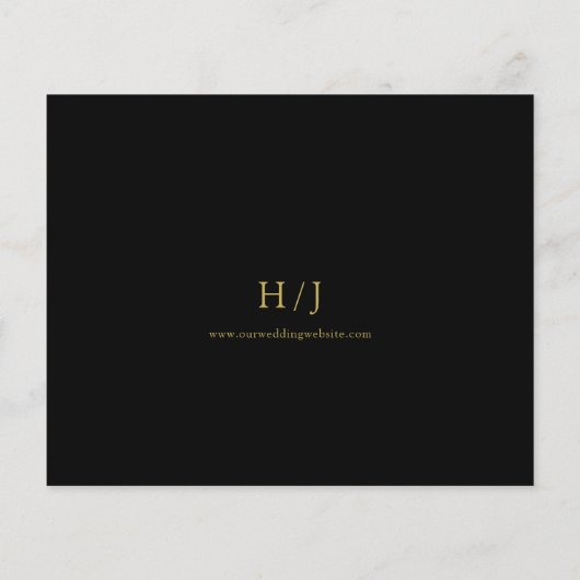 エレガント金ゴールドスクリプト予算結婚式招待状 (裏面)