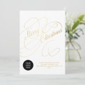 エレガント金ゴールドスクリプト企業のロゴ シーズンカード (スタンド正面)