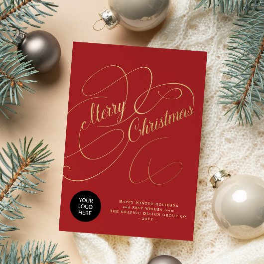 エレガント金ゴールドスクリプト企業のロゴ シーズンカード