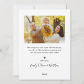 エレガント金ゴールドスクリプト写真コラージュクリスマス シーズンカード (裏面)