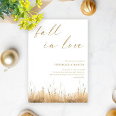 エレガント金ゴールドスクリプト'愛の中の秋結婚' 招待状