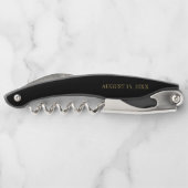 エレガント金ゴールドスクリプト書道ブ結婚ラック待機 ソムリエナイフ (裏面)