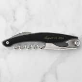 エレガント金ゴールドスクリプト書道ブ結婚ラック ソムリエナイフ (裏面)