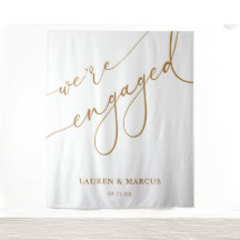 エレガント金ゴールドスクリプト私たちは婚約した婚約パーティ