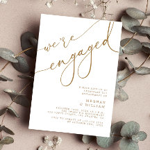 エレガント金ゴールドスクリプト私たちは婚約した婚約パーティ