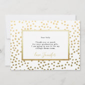 エレガント金ゴールドスクリプト3写真卒業ありがとう 案内状 (裏面)