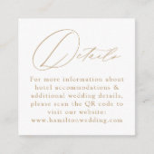 エレガント金ゴールドスクリプトQRコー結婚ドの詳細 エンクロージャーカード (正面)
