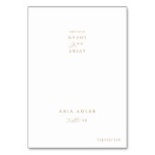 エレガント金ゴールドスクリプ結婚トのメニューオプション座席表 テーブルナンバー (正面)