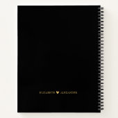 エレガント金ゴールドスクリプ結婚トハートのゲストブック ノートブック (裏面)