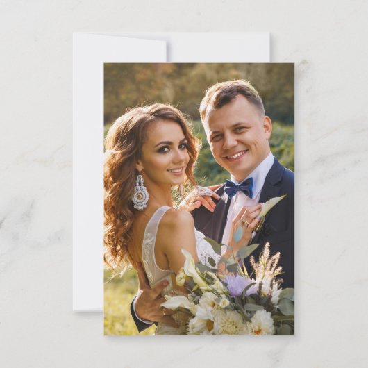 エレガント金ゴールドスクリプ結婚ト写真のサンキューカード サンキューカード (裏面)