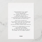 エレガント金ゴールドスクリプ結婚ト写真のサンキューカード 箔招待状 (裏面)