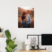 エレガント金ゴールドスクリプ結婚ト写真 ポスター (ホームオフィス)