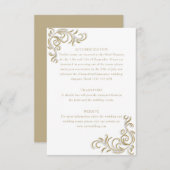 エレガント金ゴールドスクロールゲスト情報 エンクロージャーカード (正面/裏面)