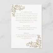 エレガント金ゴールドスクロールゲスト情報 エンクロージャーカード (正面)