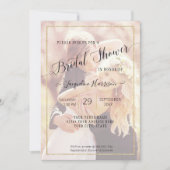 エレガント金ゴールドスシンプルクリプトブライダルシャワー写真 招待状 (正面)