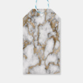エレガント金ゴールドスタイリッシュグリッタークリーム大理石モノグラム ギフトタグ (裏面)