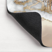 エレガント金ゴールドスタイリッシュグリッタークリーム大理石モノグラム マウスパッド (コーナー)