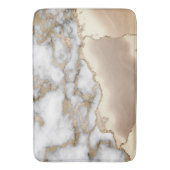 エレガント金ゴールドスタイリッシュグリッタークリーム大理石 バスマット (正面縦)