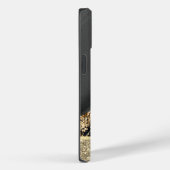 エレガント金ゴールドスタイリッシュグリッターシークインズブラックマーブルー Case-Mate iPhoneケース (裏面 / 右)