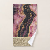 エレガント金ゴールドスタイリッシュグリッターブラックブルガンディーマーブルー バスタオルセット (ハンドタオル)