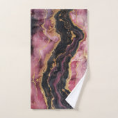 エレガント金ゴールドスタイリッシュグリッターブラックブルガンディーマーブルー バスタオルセット (ハンドタオル)