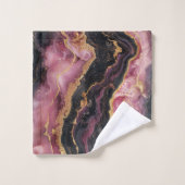 エレガント金ゴールドスタイリッシュグリッターブラックブルガンディーマーブルー バスタオルセット (ウォッシュタオル)