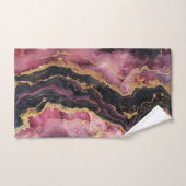 エレガント金ゴールドスタイリッシュグリッターブラックブルガンディーマーブルー バスタオルセット (ハンドタオル)