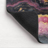 エレガント金ゴールドスタイリッシュグリッターブラックブルガンディーマーブルー マウスパッド (コーナー)