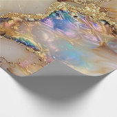 エレガント金ゴールドスタイリッシュグリッターブラックブルガンディーマーブルー ラッピングペーパー (角)