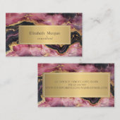 エレガント金ゴールドスタイリッシュグリッターブラックブルガンディーマーブルー 名刺 (正面/裏面)