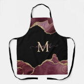 エレガント金ゴールドスタイリッシュグリッターブルガンディーアゲート エプロン (正面)