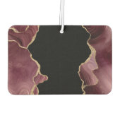 エレガント金ゴールドスタイリッシュグリッターブルガンディーアゲート カーエアーフレッシュナー (裏面)