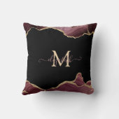 エレガント金ゴールドスタイリッシュグリッターブルガンディーアゲート クッション (裏面)