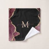 エレガント金ゴールドスタイリッシュグリッターブルガンディーアゲート バスタオルセット (ウォッシュタオル)