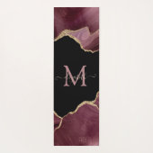 エレガント金ゴールドスタイリッシュグリッターブルガンディーアゲート ヨガマット (裏面)