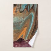 エレガント金ゴールドスタイリッシュグリッターブルゴーニュマーブル バスタオルセット (ハンドタオル)