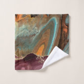 エレガント金ゴールドスタイリッシュグリッターブルゴーニュマーブル バスタオルセット (ウォッシュタオル)