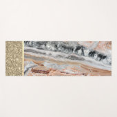 エレガント金ゴールドスタイリッシュグリッター光沢のある大理石石 ヨガマット (正面(横))