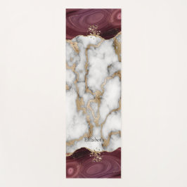 エレガント金ゴールドスタイリッシュグリッター光沢のある白い大理石Y ヨガマット