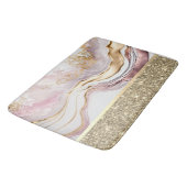 エレガント金ゴールドスタイリッシュグリッター光沢ピンク大理石 バスマット (アングル)