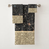 エレガント金ゴールドスタイリッシュグリッター バスタオルセット (インサイチュ)