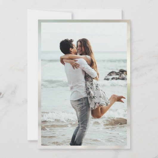 エレガント金ゴールドスタイリッシュ結婚写真 招待状 (裏面)