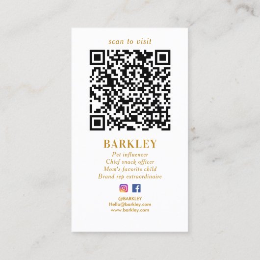 エレガント金ゴールドスターカスタムズ写真QRソーシャルメディア 名刺 (裏面)