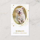 エレガント金ゴールドスターカスタムズ写真QRソーシャルメディア 名刺 (正面)